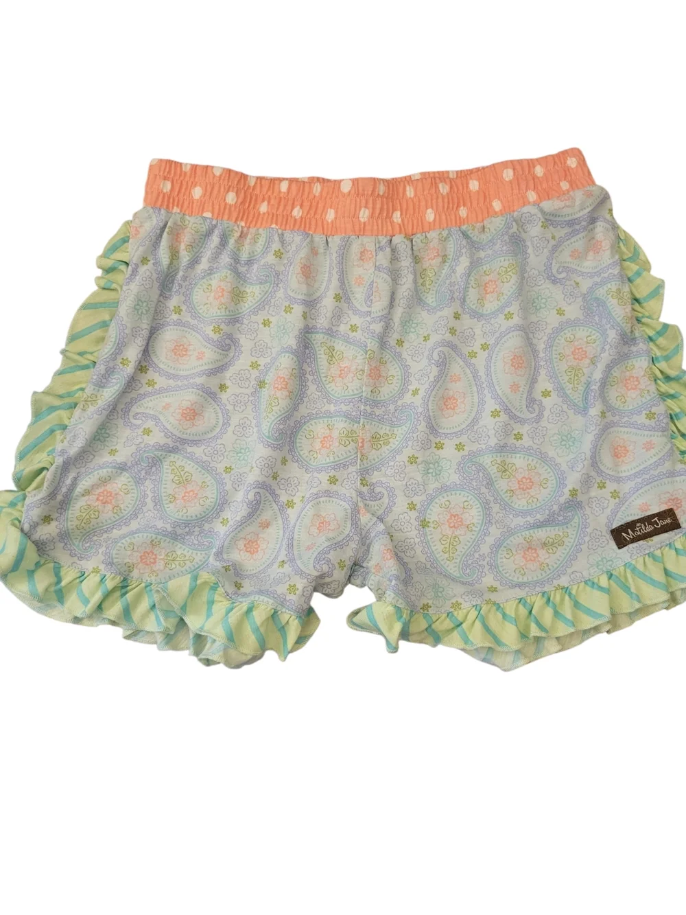 Matilda Jane Shorts Paisley Ruffled Pastel Girls‎ Size 12